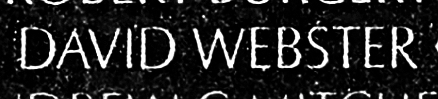 Webster's name engraved in the Wall